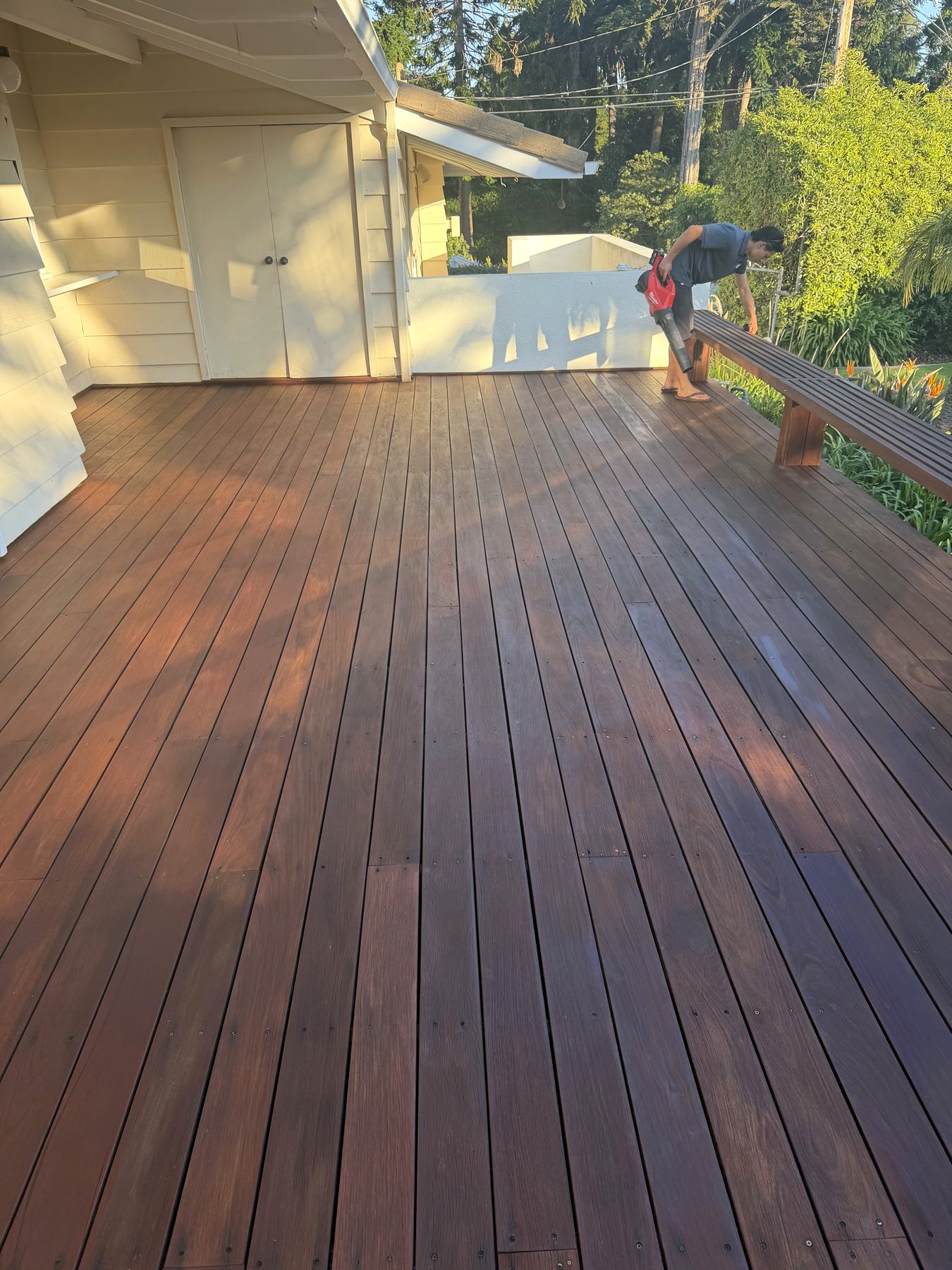 A finished deck restoration at a Santa Barbara home.