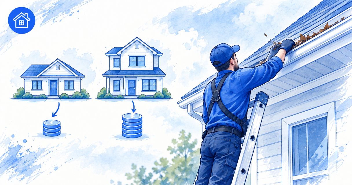 Why do two-story homes cost more to clean gutters?