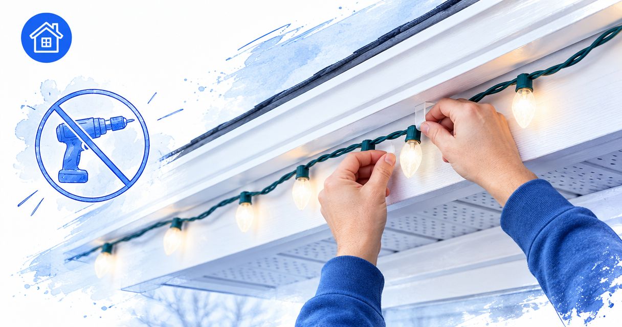 Can holiday lights be installed without drilling into trim?