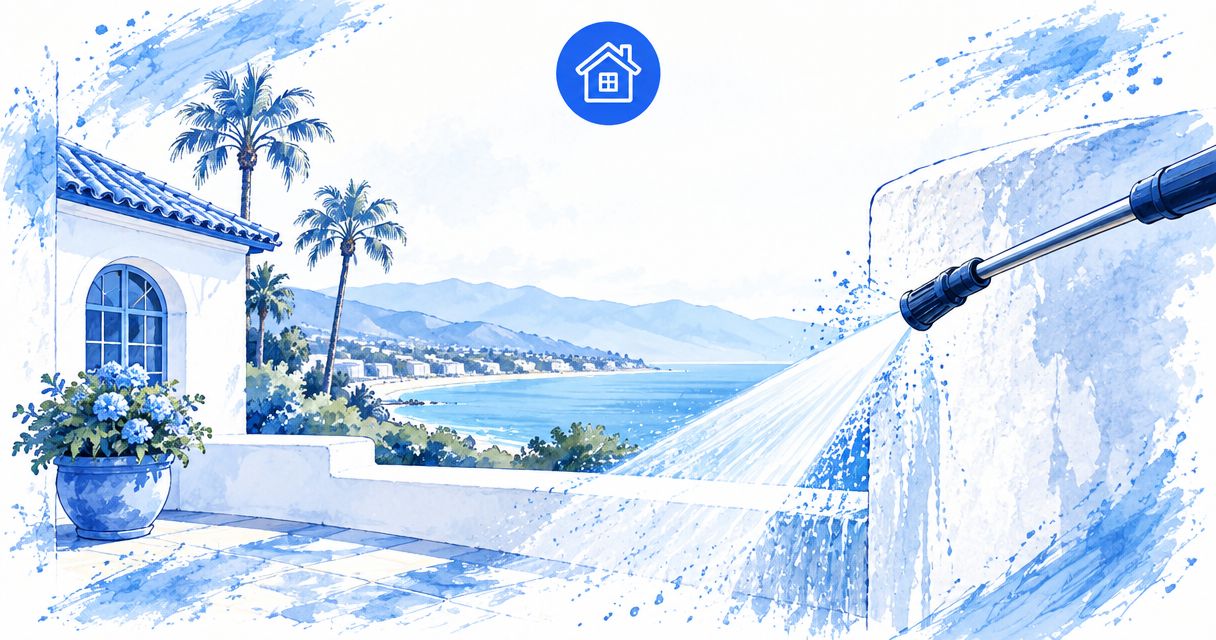 Which Santa Barbara surfaces need gentle washing?